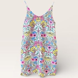 Topshop Floral Colorful Slip Dress